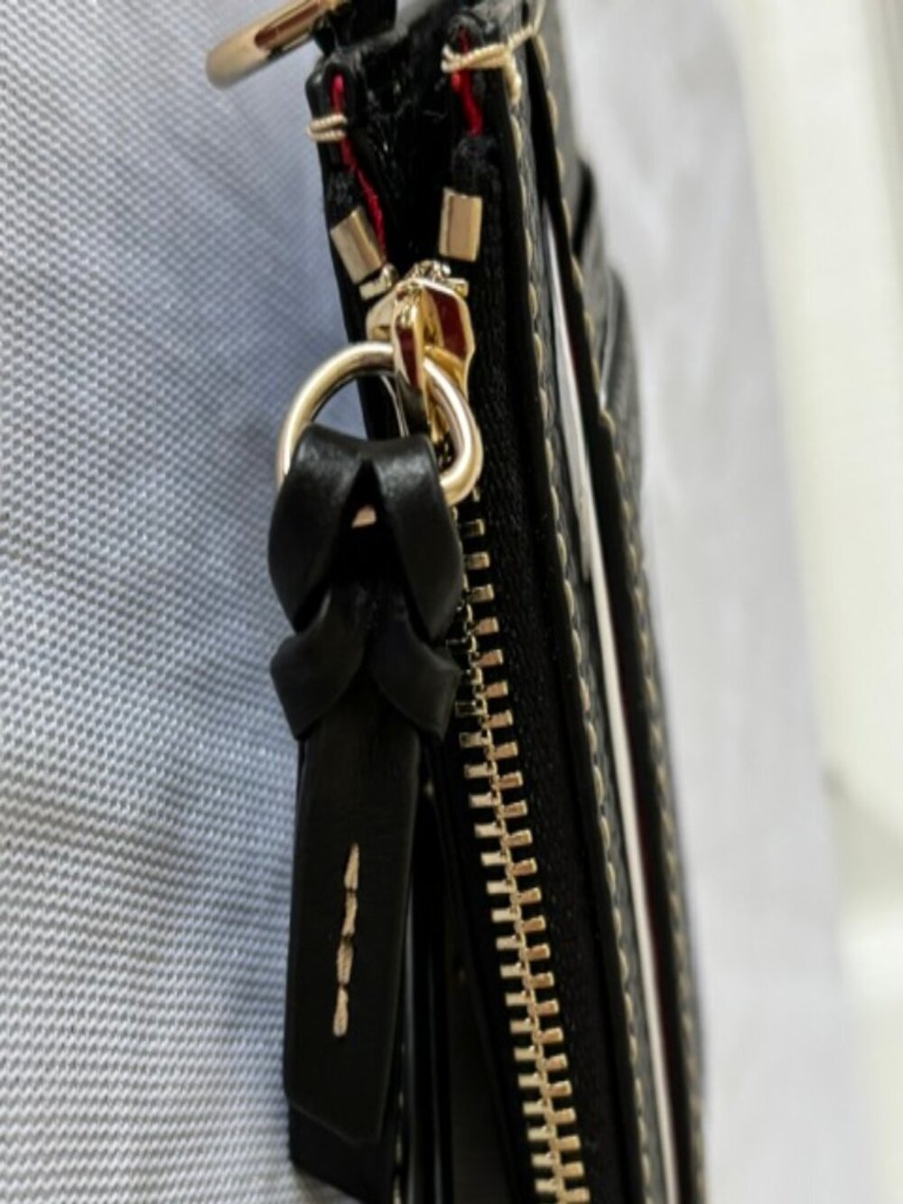 Dooney & Bourke Pebble Grain Zip Top Card Case Wristlet Black - Picture 7 of 12